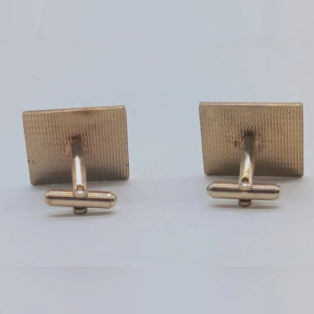 Vintage Square Swank Cufflinks with Egyptian Isis Osiris